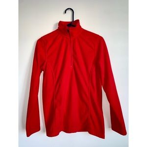 Red Fleece Land’s End Quarter Zip Pull-over